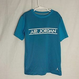 Air Jordan t-shirt lightweight tee stretch Youth size medium black blue pullover
